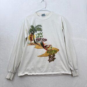 Vintage Caribbean Soul T Shirt Mens M White I Blew Out My Flip Flop 90s